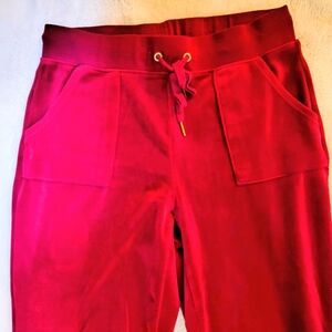 Women's Juicy Couture Red Velour Track Pants S